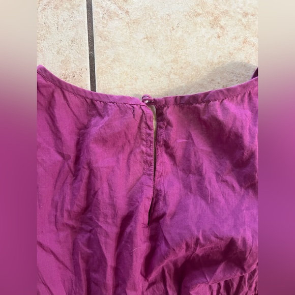 ASOS Smocked Waist Aubergine mauve cotton Bohemian Hippie Women’s dress size 4 - Picture 7 of 9